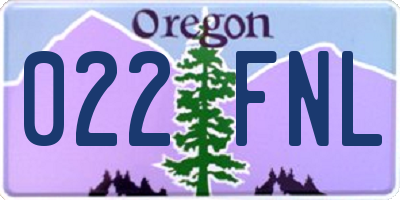 OR license plate 022FNL