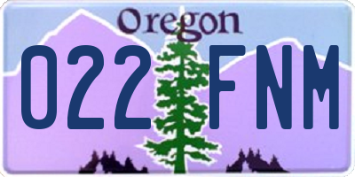OR license plate 022FNM