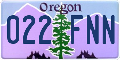 OR license plate 022FNN