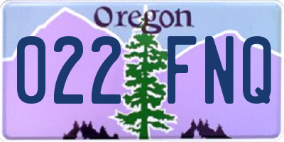 OR license plate 022FNQ