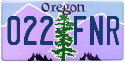 OR license plate 022FNR