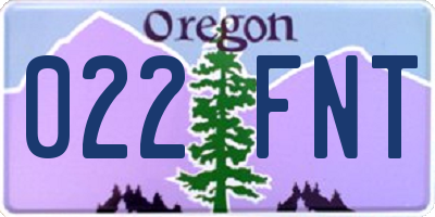 OR license plate 022FNT