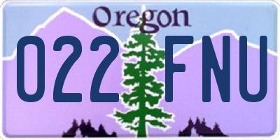 OR license plate 022FNU
