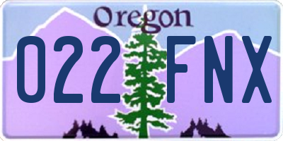 OR license plate 022FNX