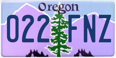 OR license plate 022FNZ