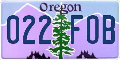 OR license plate 022FOB