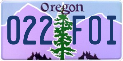 OR license plate 022FOI