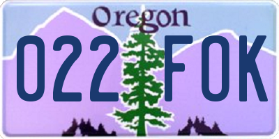 OR license plate 022FOK
