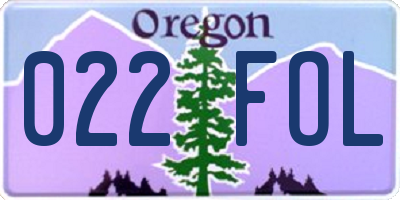 OR license plate 022FOL