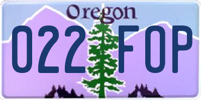 OR license plate 022FOP