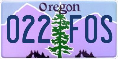 OR license plate 022FOS