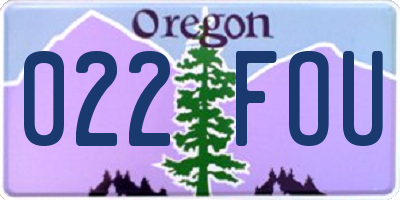OR license plate 022FOU