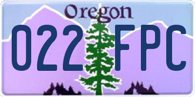 OR license plate 022FPC