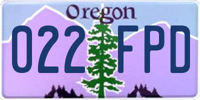 OR license plate 022FPD