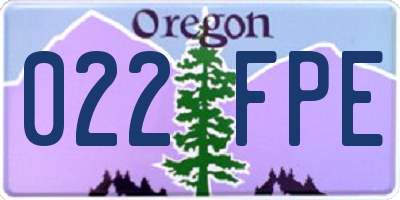 OR license plate 022FPE