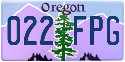 OR license plate 022FPG