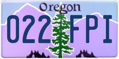OR license plate 022FPI