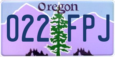 OR license plate 022FPJ