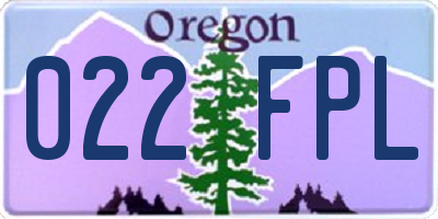 OR license plate 022FPL