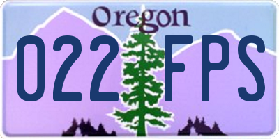 OR license plate 022FPS