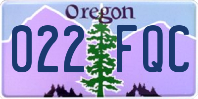OR license plate 022FQC