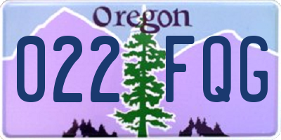 OR license plate 022FQG