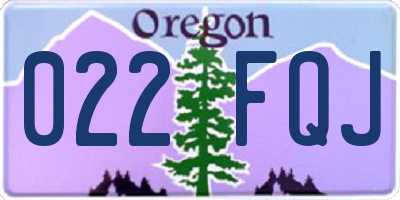 OR license plate 022FQJ