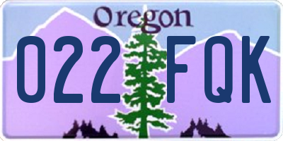 OR license plate 022FQK