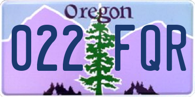 OR license plate 022FQR