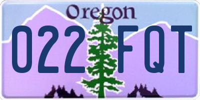 OR license plate 022FQT