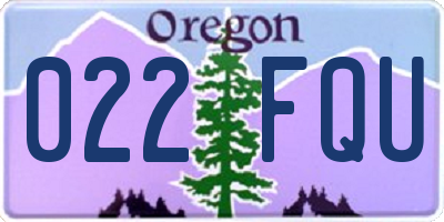 OR license plate 022FQU