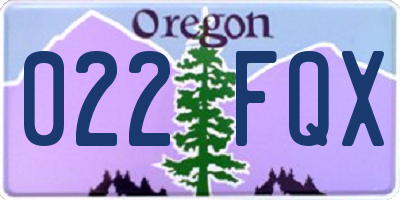 OR license plate 022FQX