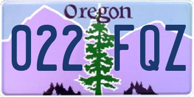 OR license plate 022FQZ