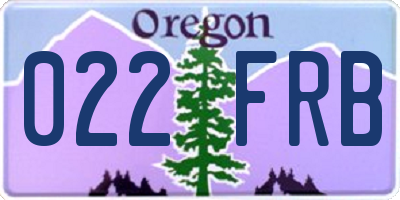 OR license plate 022FRB