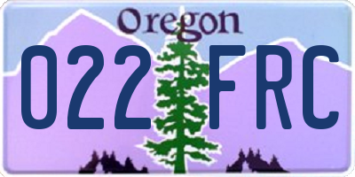 OR license plate 022FRC