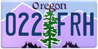 OR license plate 022FRH