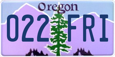 OR license plate 022FRI