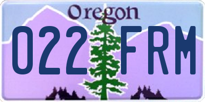 OR license plate 022FRM