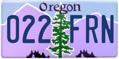 OR license plate 022FRN
