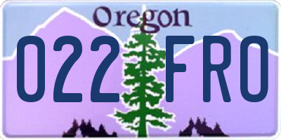 OR license plate 022FRO