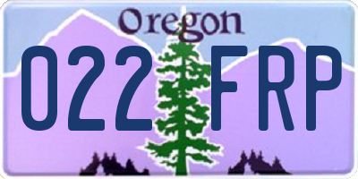 OR license plate 022FRP