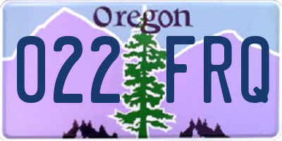 OR license plate 022FRQ