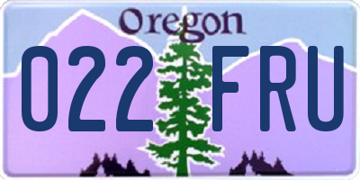 OR license plate 022FRU