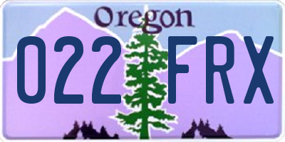 OR license plate 022FRX