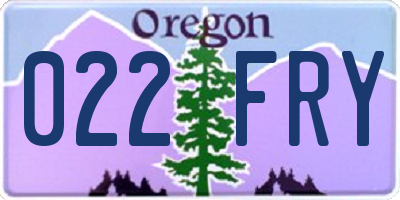 OR license plate 022FRY
