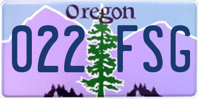 OR license plate 022FSG