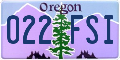 OR license plate 022FSI