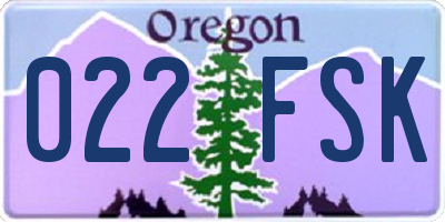 OR license plate 022FSK