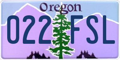 OR license plate 022FSL