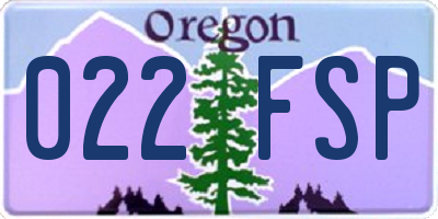 OR license plate 022FSP
